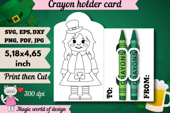 A Gnome's Charm: Evaluating the St. Patrick's Girl Coloring Cards for Embroidery